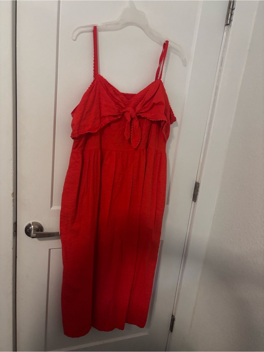 Red women’s Tie-Front Sundress - Women’s Dress